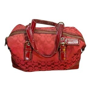 Authentic Coach Signature Canvas Satchel Bag